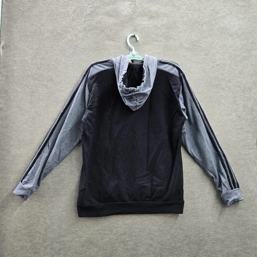 Adidas Men Hoodie M Navy Colorblock Athleisure Gorpcore‎ Logo Drawstring Long